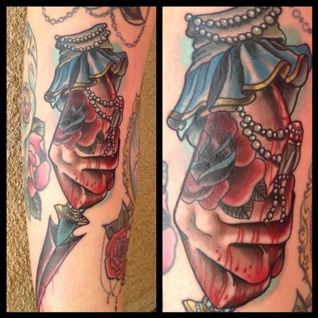 Tattoos - traditional style hand with dagger tattoo, Gary Dunn Art Junkies Tattoo - 73891